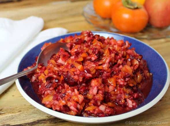 Raw Cranberry Persimmon Relish