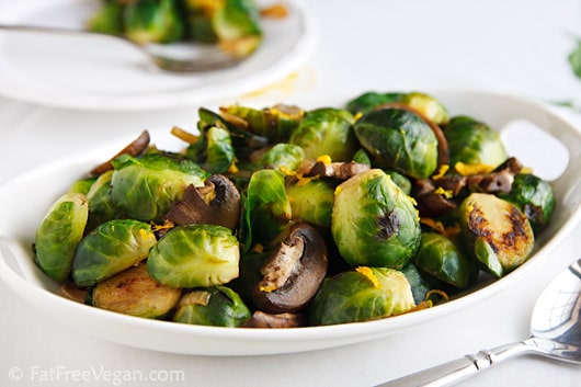 Roasted Brussels Sprouts and Mushrooms