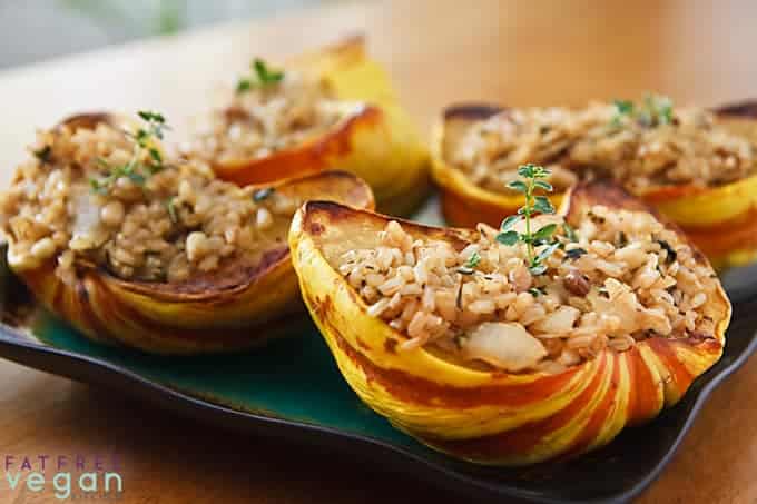 Squash Stuffed with Lemon Herb Rice