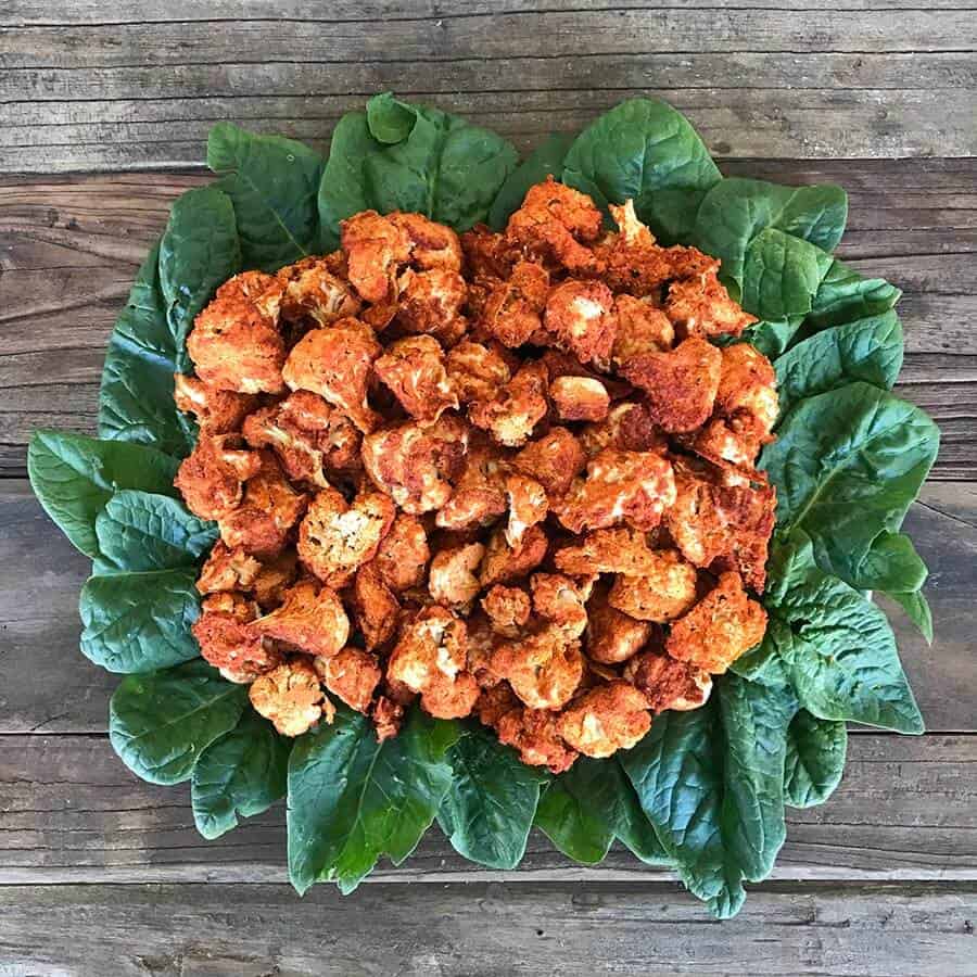 Wings-optimized spicy cauliflower bites