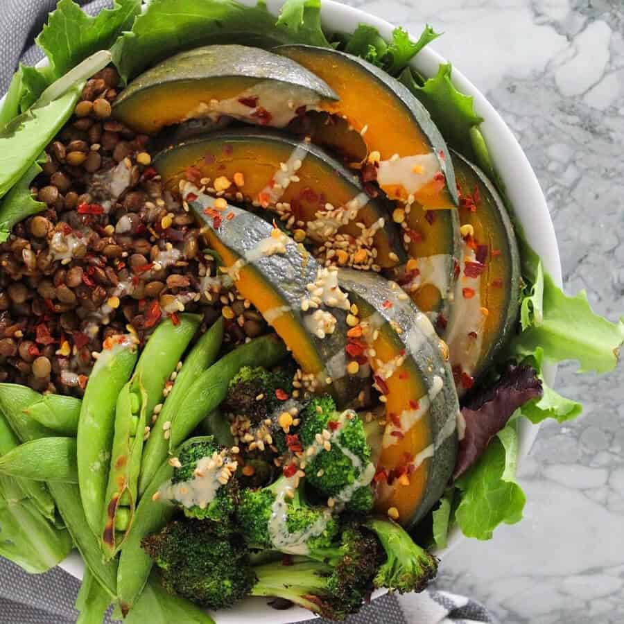 Smoky Lentils with Kabocha Squash