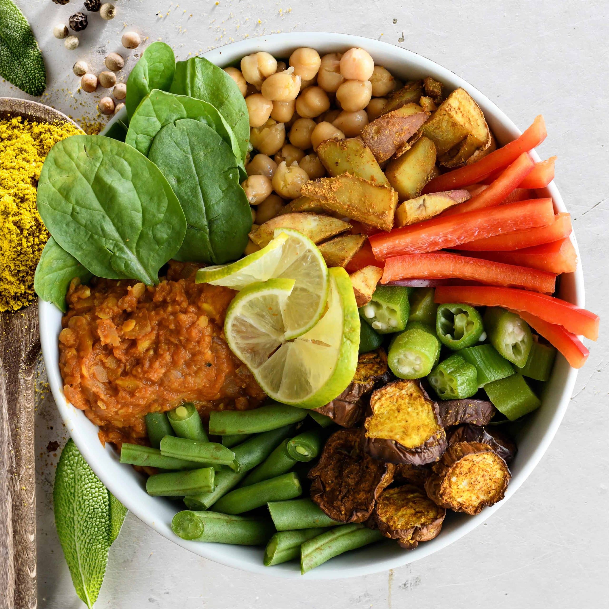 curry bowl with various vegetables