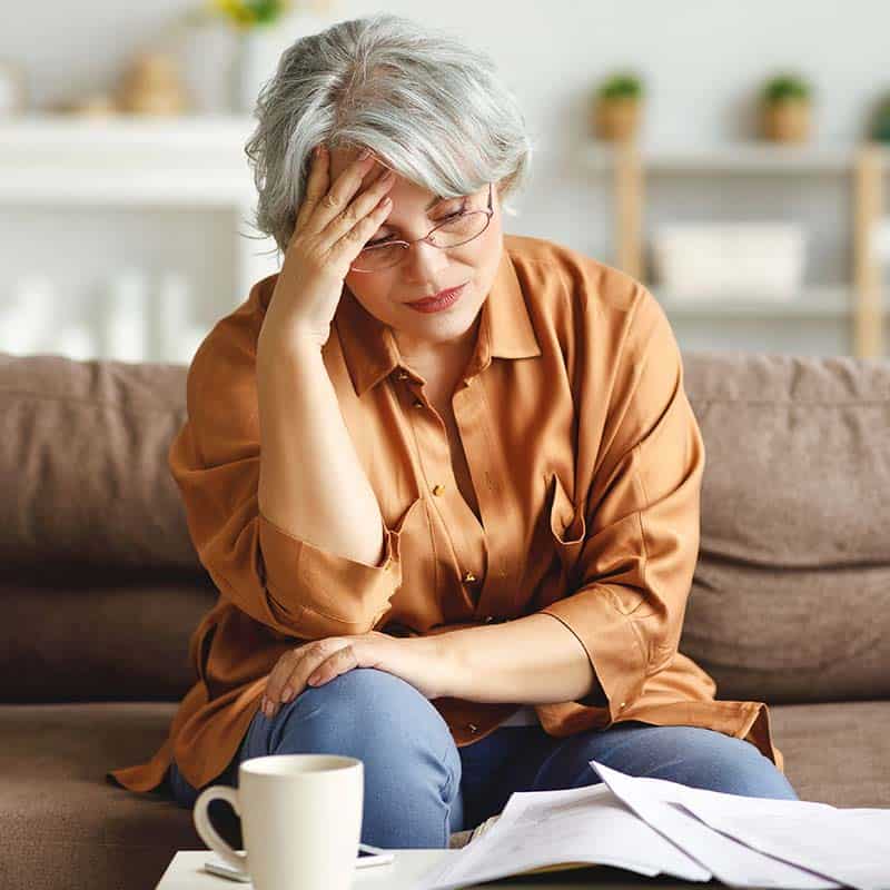 Woman feeling stressed