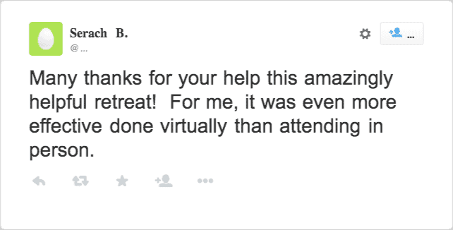 Testimonial from the virtual retreat