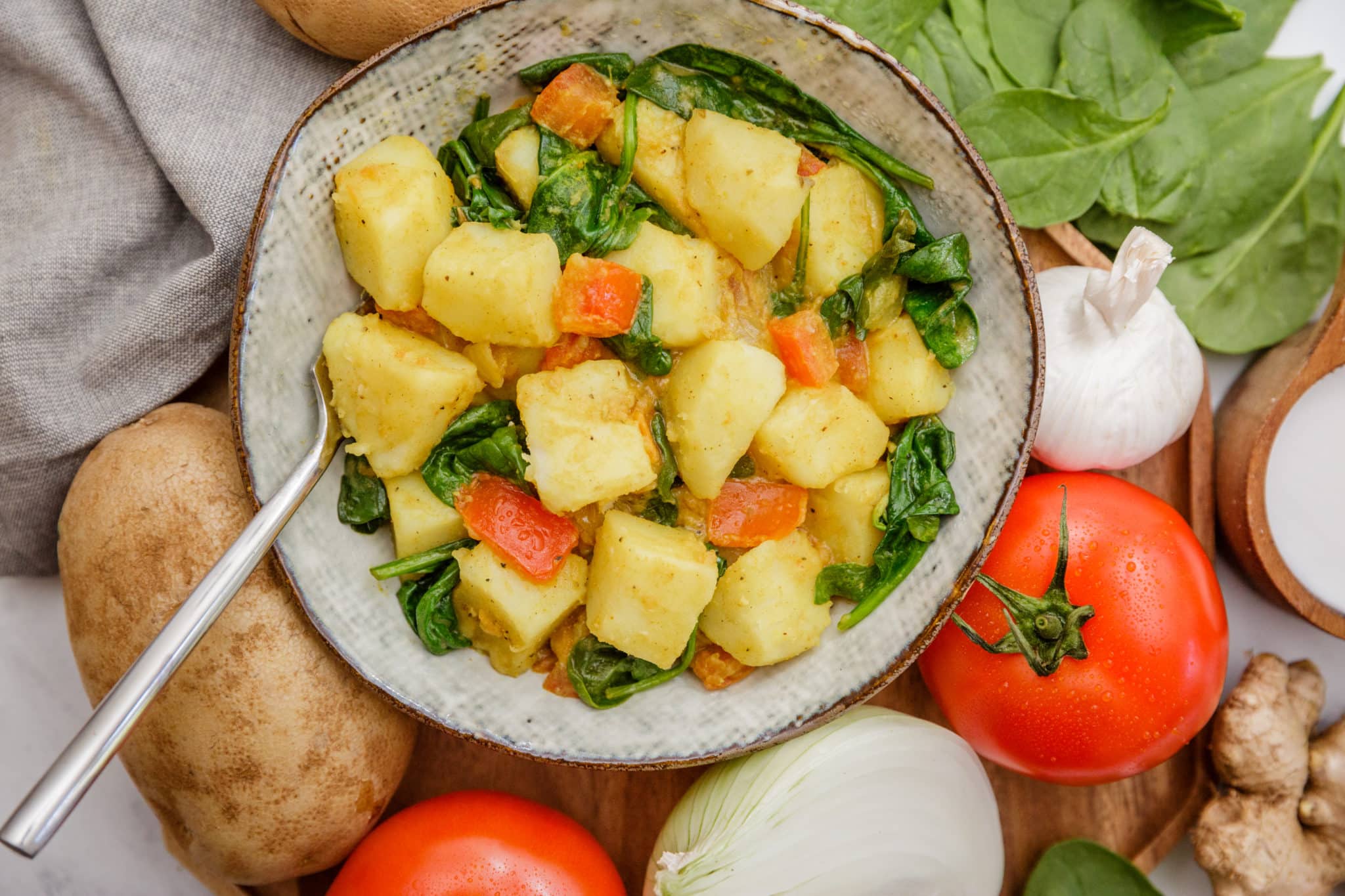 Potato Curry with Spinach | Mastering Diabetes