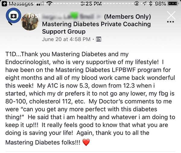 Diabetes testimonial