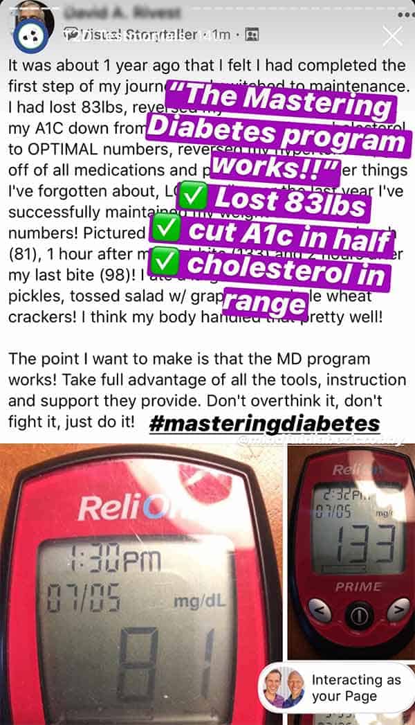 Diabetes testimonial