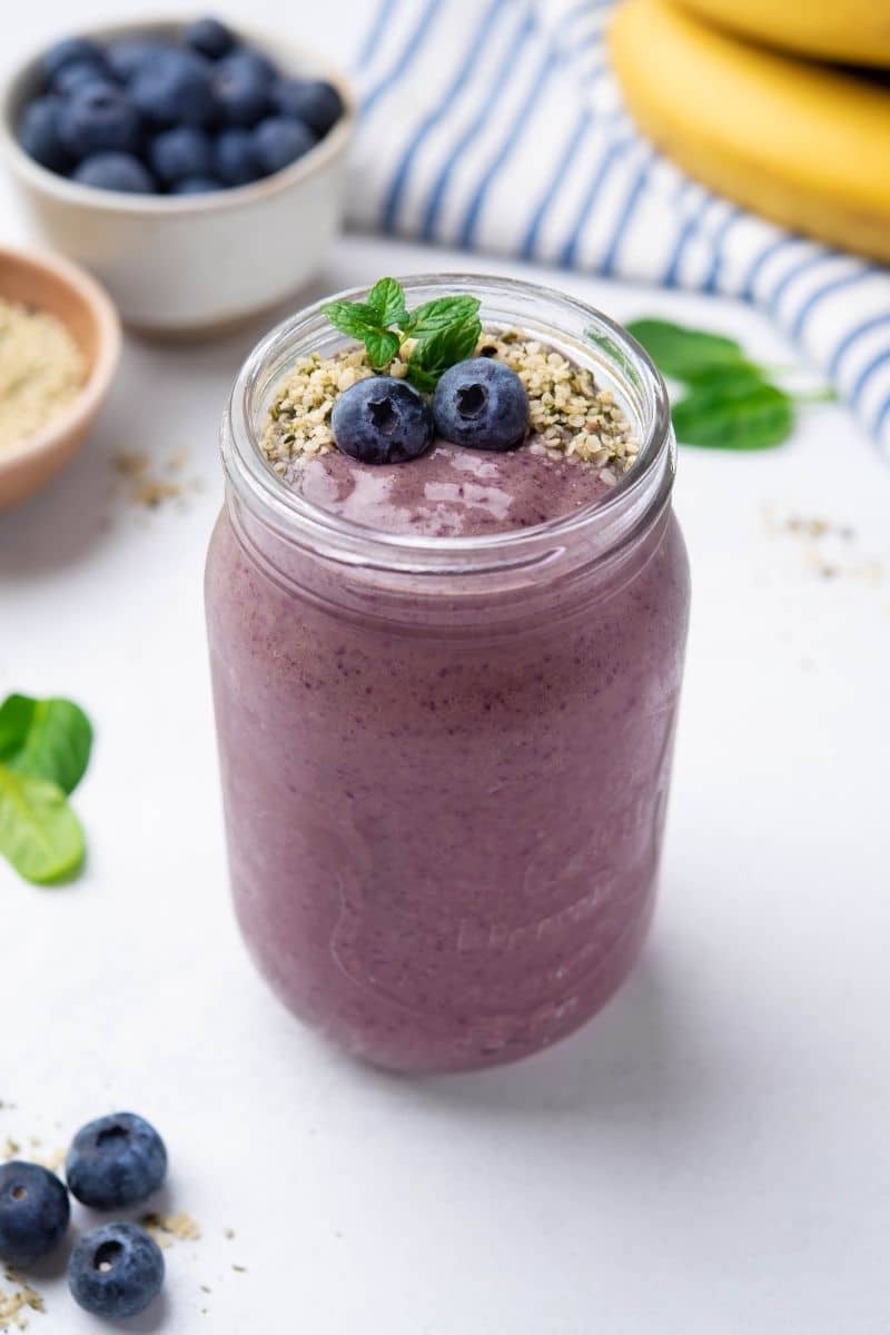 Blueberry Energy Smoothie Served