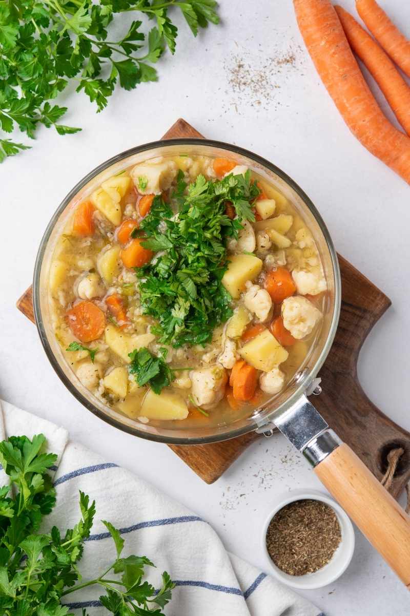 Creamy Cauliflower & Carrot Soup Topping
