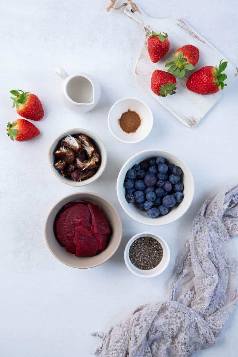 Blueberry Beet Chia Pudding Ingredients