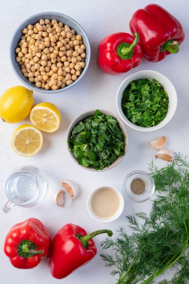 Falafel Stuffed Red Peppers Ingredients