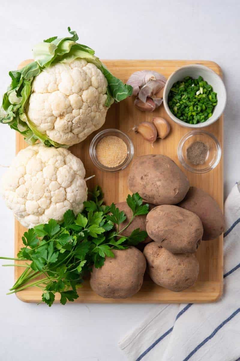 Garlicky Mashed Cauliflower and Potatoes Ingredients