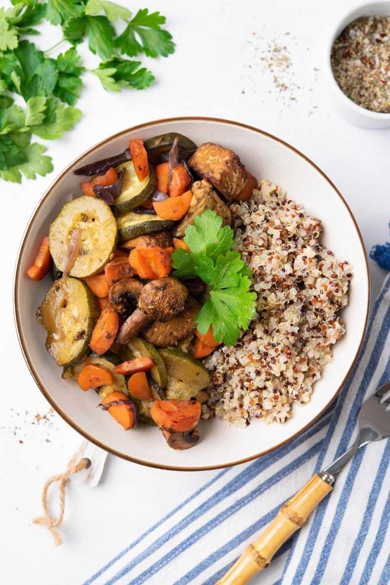 Balsamic Roasted Tempeh Bowls Featured