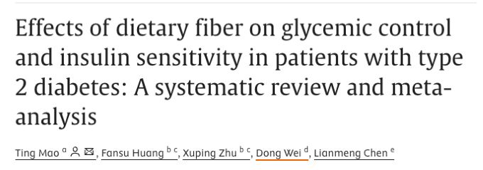 Dietary fiber and glucose control