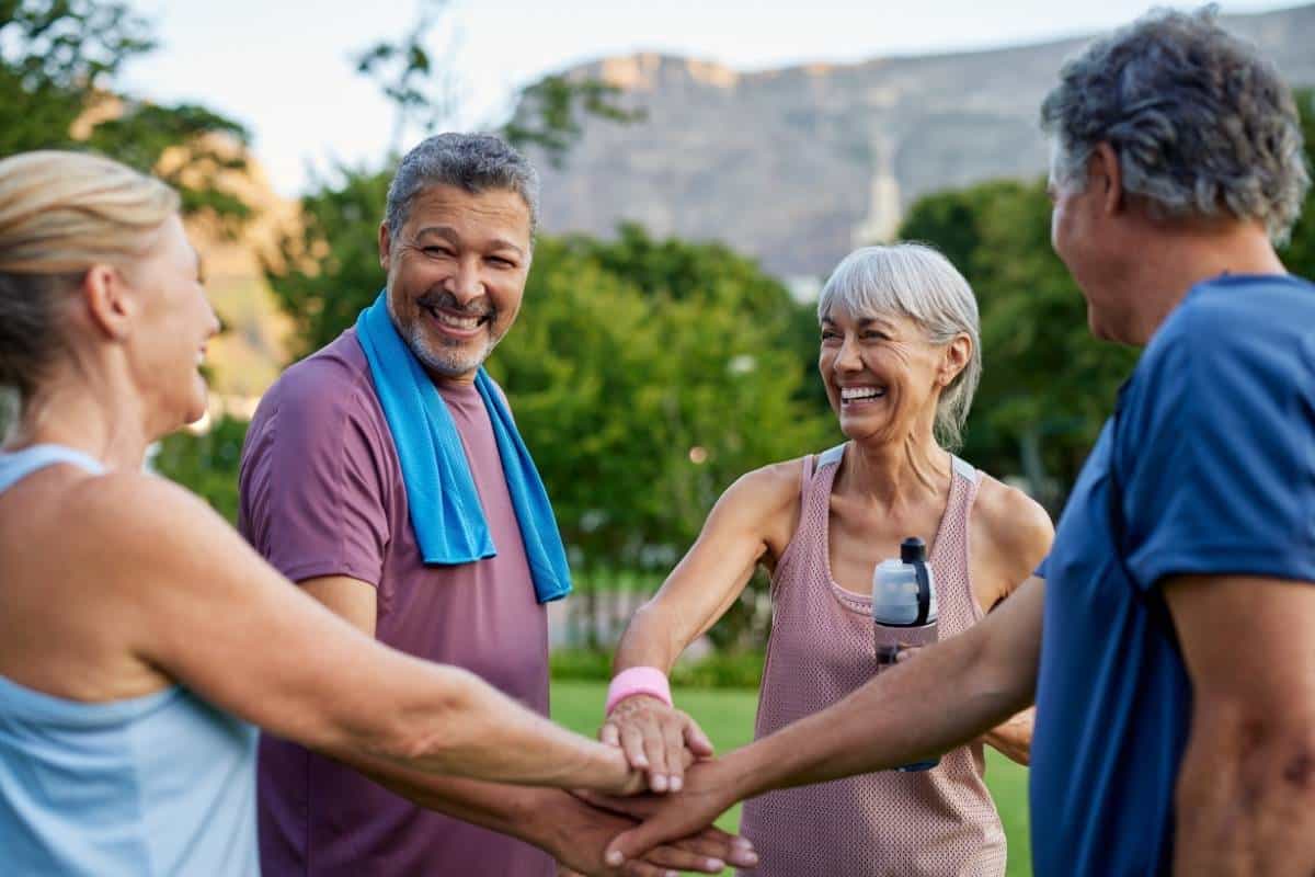 Elder group exercising