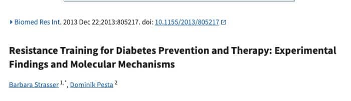 Resistance training and diabetes