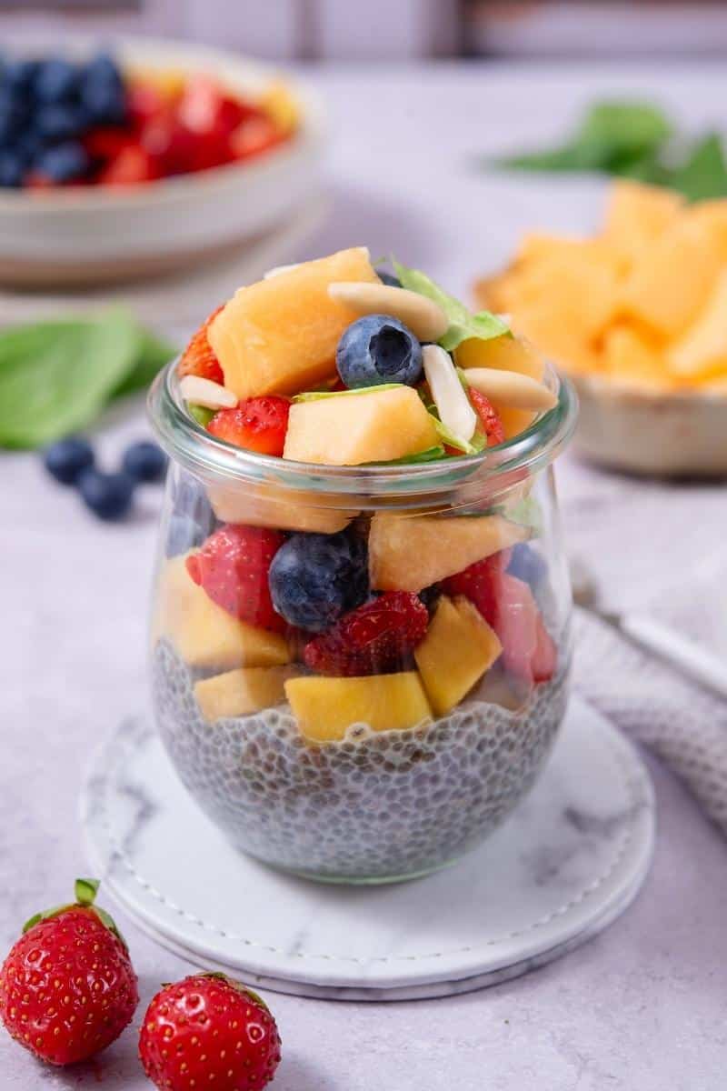 Mango Melon Berry Chia Pudding