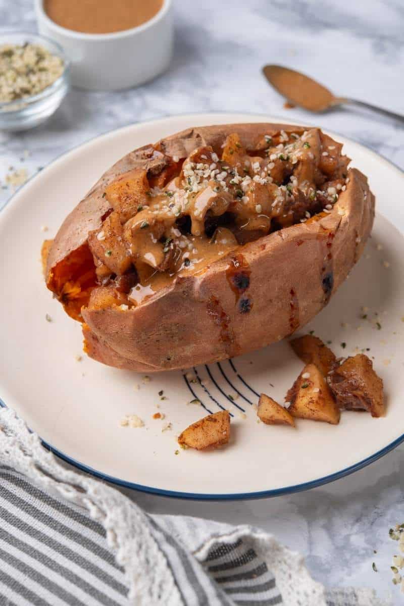 Apple Cinnamon Stuffed Sweet Potato Featured