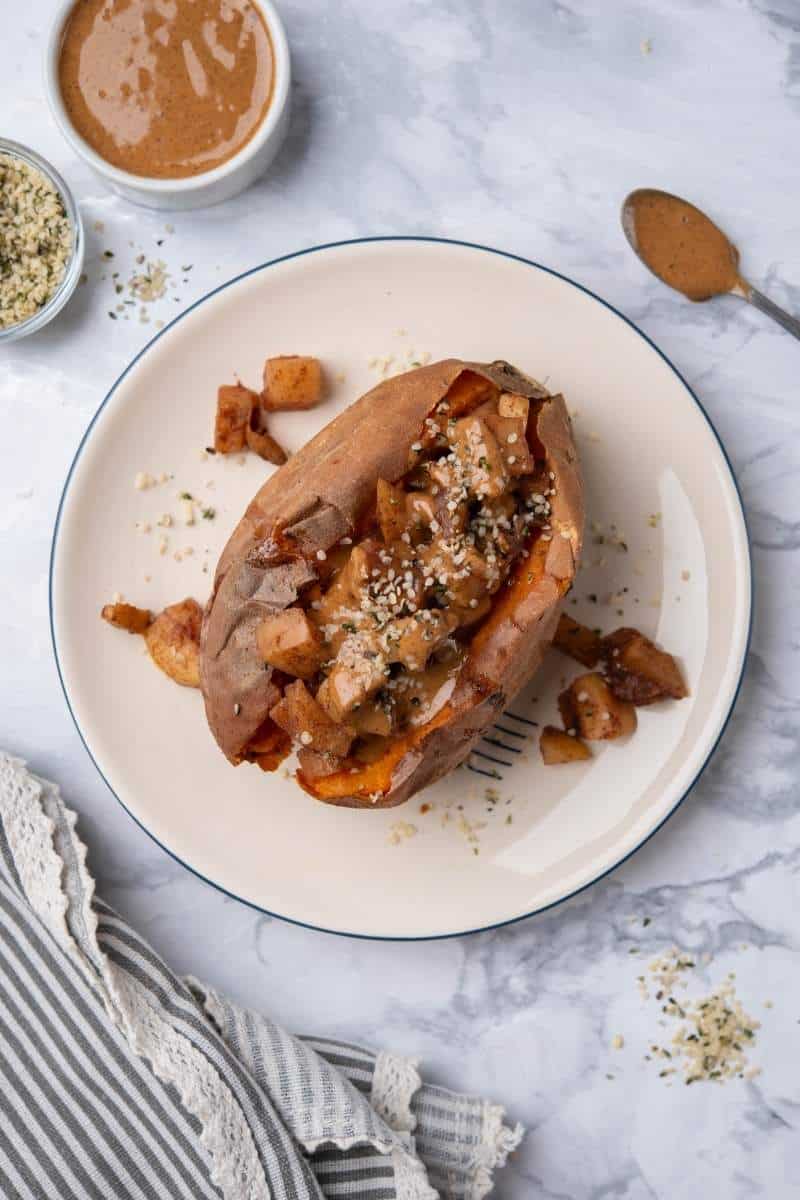 Apple Cinnamon Stuffed Sweet Potato