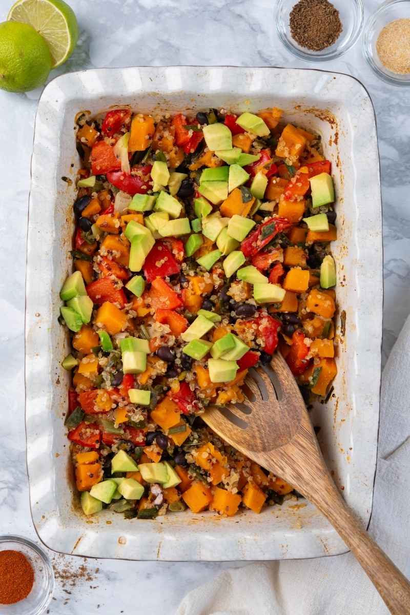 Sweet Potato Black Bean Quinoa Bake Baked