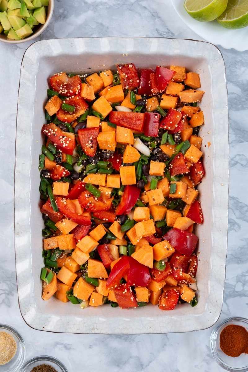 Sweet Potato Black Bean Quinoa Bake Chopped