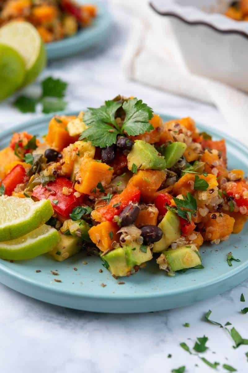 Sweet Potato Black Bean Quinoa Bake Featured