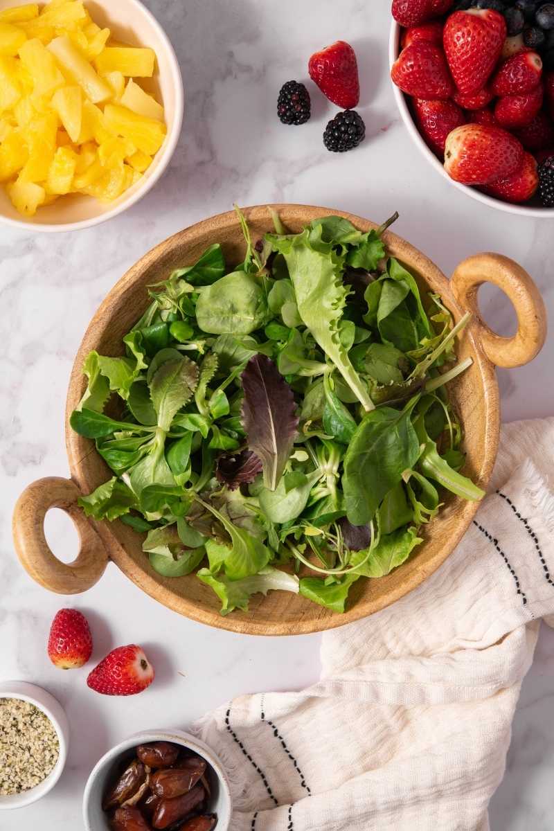 Berries & Greens with Pineapple Dressing Greens