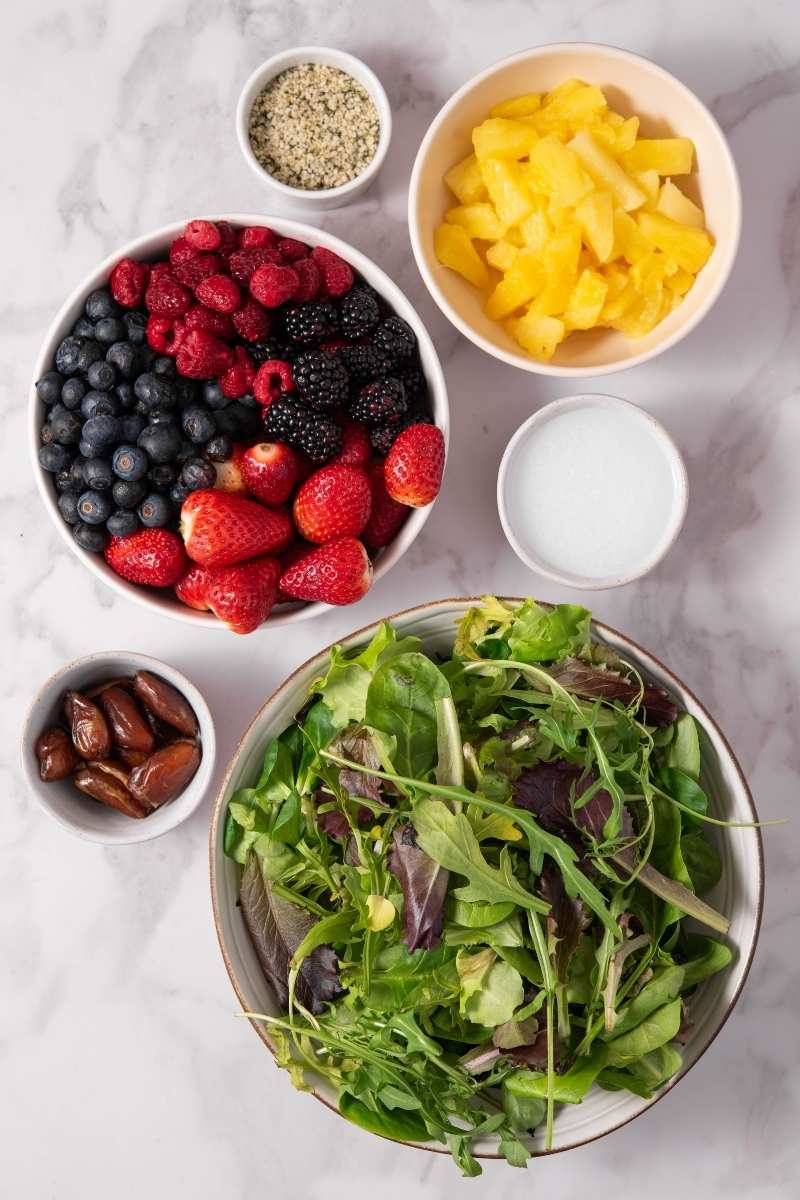 Berries & Greens with Pineapple Dressing Ingredients