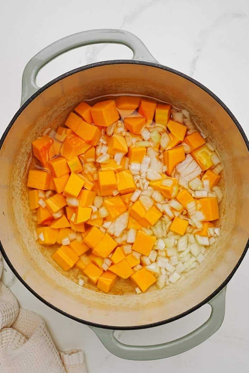 Butternut Squash Soup Chopped Veggies