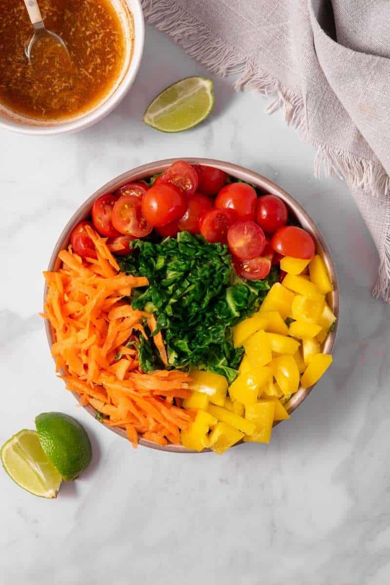 Barley and Kale Salad Chopped Veggies and Fruit