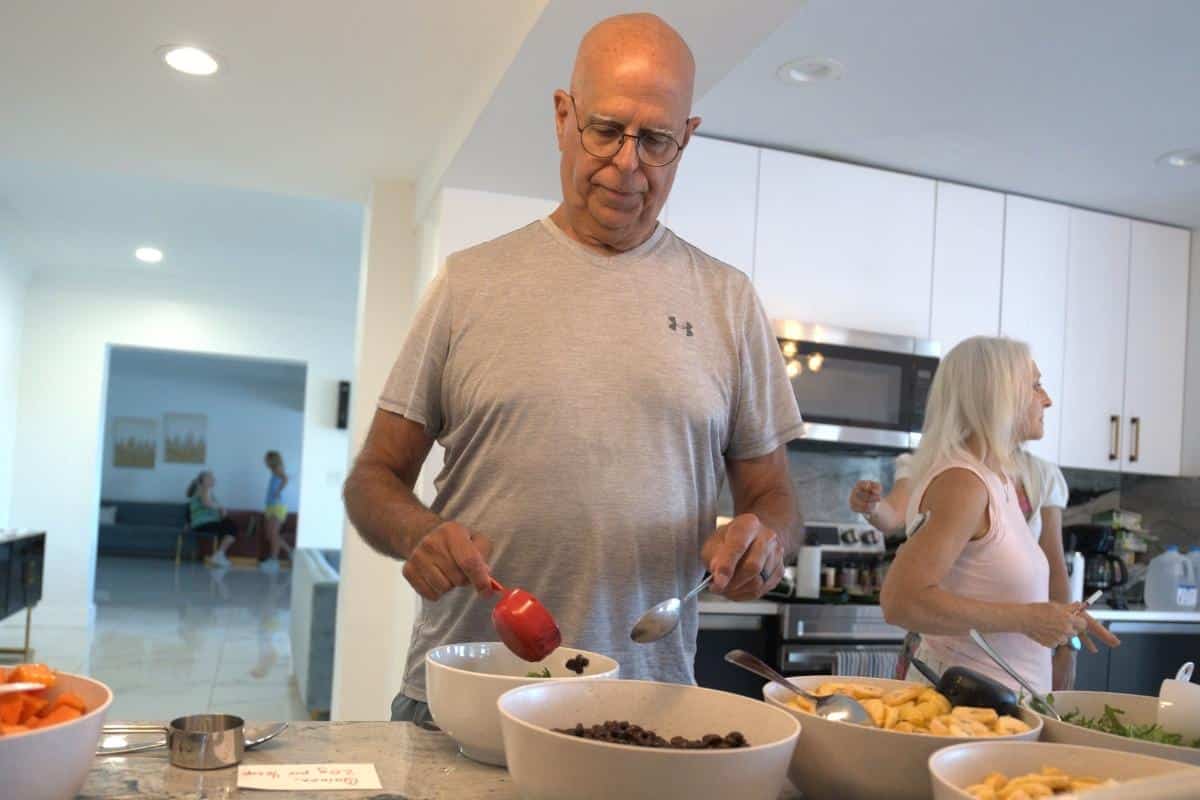 Curtis Enjoying a Plant Based Meal