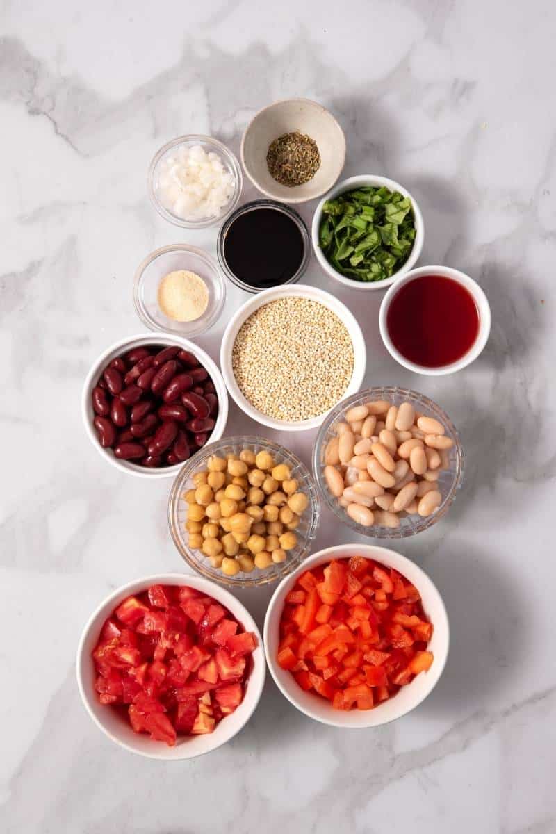Quinoa Three Bean Salad Ingredients