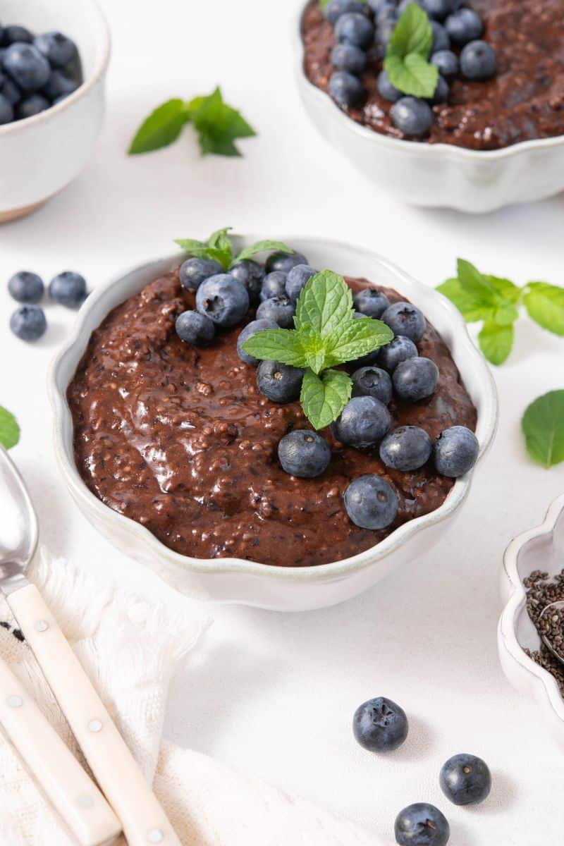 Chocolate Blueberry Chia Pudding Featured