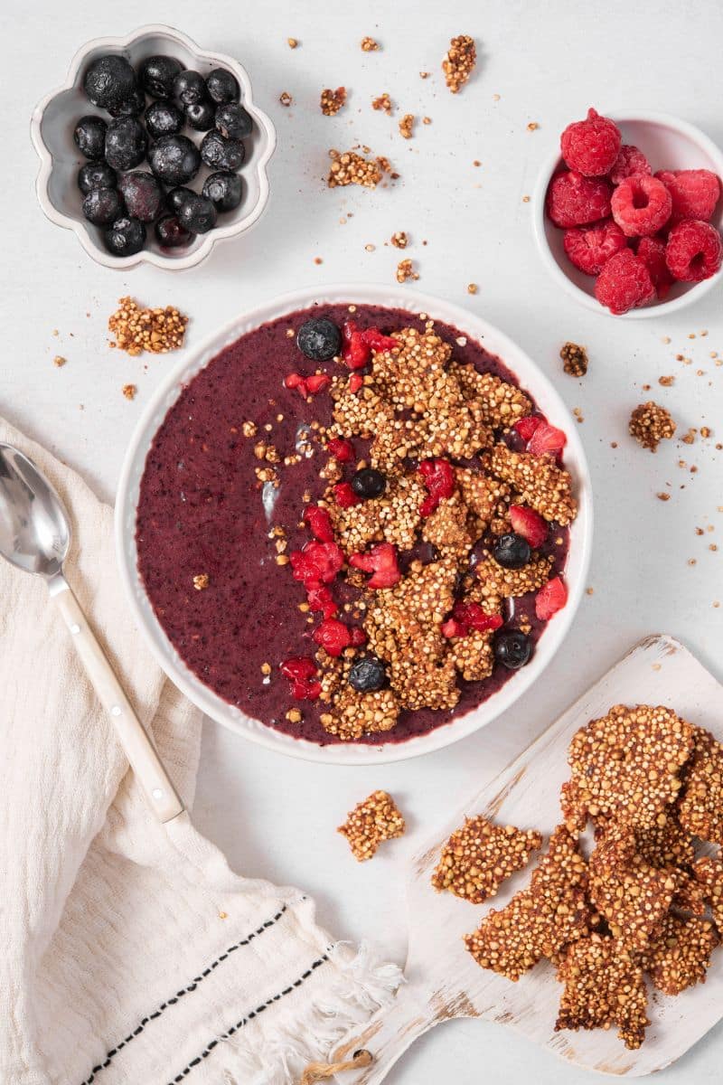 Smoothie Bowl with Buckwheat Granola Serving